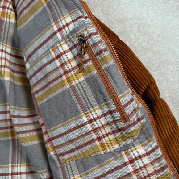 Patagonia Women Large Cord Fjord Down Coat Orange Full Zip Down Insulated Jacket - Picture 4 of 10